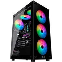 Gabinete Gamer Hyrax HGB210, Mid Tower, ATX, Lateral e Frontal em Vidro Temperado, Sem Fans, Preto - HGB210B