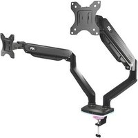 Suporte de Mesa Articulado Gamer para 2 Monitores de 17" a 35" PIX, com Pistão a Gás e HUB USB-C/A, RGB, Preto - PX-GG9-D