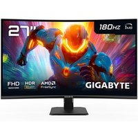 Monitor Gamer Curvo Gigabyte 27", Full HD, 180Hz, 1ms, FreeSync Premium, HDR Ready, Preto - GS27FC-SA
