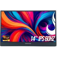 Monitor Portátil Gamer Rise Mode Portavision 14" Full HD 60hz IPS, Mini HDMI, USB-C, Preto - RM-MPV-14-B-60FH