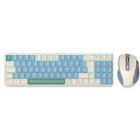 Kit Teclado + Mouse Redragon Sem Fio BS-8772, RGB, ABNT2, USB, 2400 DPI, Pixar PAW3212, Azul e Creme - BS-8772 CB