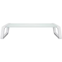 Suporte para Monitor Trust Monta, Vidro Temperado, Base Elevada, Organizador de Mesa, Branco - 25351