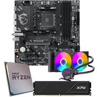 Placa-Mãe MSI B550M Gaming Plus WiFi6E + Ryzen 7 5700X + Water Cooler MACH1 Logic 240mm + Memória XPG 16GB
