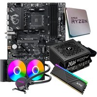 Placa-Mãe MSI B550M Gaming Plus WiFi6E + Ryzen 7 5700X + Water Cooler MACH1 Logic 240mm + Memória XPG 8GB + Fonte 500W