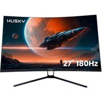 Monitor Gamer Husky Storm 27' LED, Curvo, 180Hz, Full HD, 1ms, DisplayPort e HDMI, 99% sRGB, Adaptive Sync, Ajuste de Ângulo - HGMT001