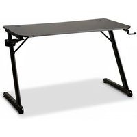 Mesa Gamer Husky Snow, Preto - Superfície em Fibra de Carbono, Suporte para Headset e Copo, Resistente à Umidade - HDG100