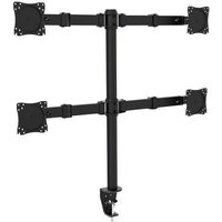 Suporte Torre ELG Multiarticulado de Mesa para 4 Monitores de 14 a 27, com Ajuste de Altura, Até 5kg, Preto - F50X4