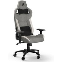 Cadeira Gamer Corsair T3 Rush, Até 120Kg, Com Almofadas, Reclinável, Apoio de Braços 4D, Cinza e Branco - CF-9010058-WW