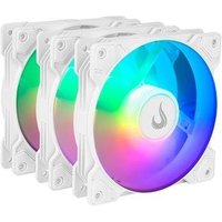 Kit com 3 Ventoinhas Rise Mode X, 120mm, Led ARGB, Branco - RM-XLD-02-ARGB