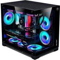Gabinete Gamer Liketec MAD Rock Black, Mini Tower, M-ATX, Frente e Lateral em Vidro, 4 Ventoinhas, Preto - LC-CB3X2-MADROCK-2041