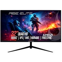 Monitor Gamer Rise Mode Elite 32", QHD, 165Hz, 1ms, IPS, FreeSync, HDR 400, Preto, HDMI e DisplayPort, sRGB 99%, Suporte Vesa - RM-MOG-32F1652K-B