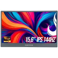 Monitor Portátil Gamer Rise Mode Portavision 15.6", Full HD, 144Hz, IPS, Mini HDMI, USB-C, Preto - RM-MPV-15-B-144FH