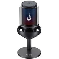 Microfone Gamer Rise Mode Elite 05 RGB, USB-C, Condensador, Filtro Anti-Ruído, Preto - RM-ME-05-B