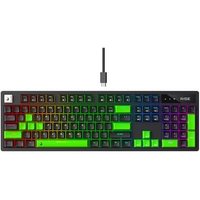 Teclado Mecânico Gamer 2 em 1 Rise Mode GM2 Full Black and Green RGB Switch Outemu Blue, USB-C, Preto - RM-TCM-GM2F-BBLUE