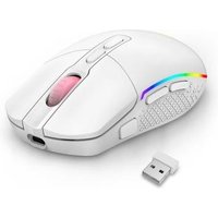 Mouse Gamer Sem Fio Redragon Invader Pro, RGB, 10000 DPI, 8 Botões, Wireless, Branco - M719W-RGB-PRO
