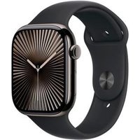 Apple Watch Series 10 GPS + Cellular, Caixa Ardósia de Titânio de 46 mm, Pulseira Esportiva Preta, Tamanho M/G - MWYE3AM/A