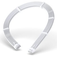 Cabo Extensor de Fonte Rise Mode Sleeved 12VHPWR, PCIE 5.0 16pin (12+4), 60cm, Branco - RM-SL-02-12VHPWR-FW