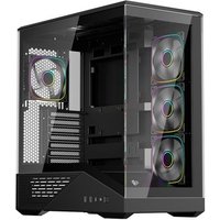 Gabinete Gamer 1STPLAYER GM7, Mid Tower, RGB, ATX, Lateral em Vidro Temperado, 4X Fans, Preto - GM7-BK-3FN7R-1FN7