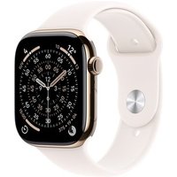 Apple Watch Series 11 GPS + Cellular, Caixa Dourada de Titânio de 46 mm, Pulseira Esportiva Blush-clara, Tamanho M/G - MFD64AM/A