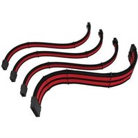 Cabo Extensor de Fonte Sleeved Rise Mode, 4 em 1, 1x 24p ATX, 1x 4+4p CPU, 2x 6+2p PCIe, Preto e Vermelho - RM-SL-BR