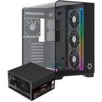 Kit Gabinete Gamer Husky Dome 700, 7 Fans ARGB, Vidro Temperado Frontal/Lateral + Fonte Husky Sledger 950W, 80 Plus Platinum, PFC ativo, Bivolt