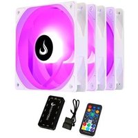 Kit Com 3 Ventoinhas Rise Mode Frost, 120mm, RGB, Branco - RM-CF-02-RGB