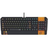 Teclado Mecânico Gamer Checkpoint KX-500, RGB, Switch Red, Anti-Ghosting, Leaf Ninja Full Naruto, Preto e Laranja - NA-KB-1001
