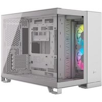 Gabinete Gamer Corsair 2500X LINK Mid-Tower, M-ATX, Vidro temperado, 2x FANs, Branco - CC-9011268-WW