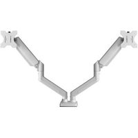 Suporte De Mesa Bluecase Ergo Flexy Para Dois Monitores, 12" a 32", Tri-Articulado, Pistão a Gás, Até 10+10kg, Vesa, Branco - BSMTG02-3WBX