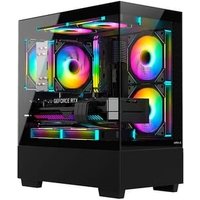 Gabinete Gamer Hyrax HGB320, Mini Tower, M-ATX, Frontal e Lateral em Vidro Temperado, Sem FANs, Preto - HGB320B