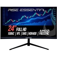 Monitor Gamer Rise Mode Essential 24", FHD, 100Hz, 5ms, IPS, FreeSync, HDR 400, HDMI e VGA, sRGB 99%, Preto - RM-MOG-24F100FH-B