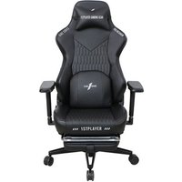 Cadeira Gamer 1STPLAYER DUKE, Até 160kg, Reclinável, Almofadas e Apoio para os Pés, Cilindro de Gás Classe 4, Preta - DUKE-FR-BK