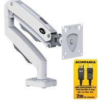 Suporte de Mesa Articulado para Monitor de 17" a 35" ELG, com Pistão a Gás e Cabo DisplayPort, VESA, Branco - F98WDP