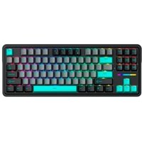 Teclado Gamer Mecânico Machenike KG87, RGB, Gasket Mount, Switch Silver, Preto e Verde - JJ02GC00J
