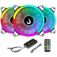 Kit Com 3 Ventoinhas Rise Mode Energy, 120mm, ARGB, Preto - FN-02-RGB-5V