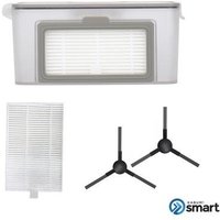 Kit reposição para Robô Aspirador KABUM! smart 100 - 1 Reservatório de Poeira + 5 Filtros HEPA + 2 Pares de Escovas Laterais - KSHPR191