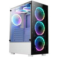 Gabinete Gamer Rise Mode Glass 06x, Mid Tower, ARGB, ATX, Lateral e Frente em Vidro, 6x Fans, Branco - RM-CA-06XW-ARGB