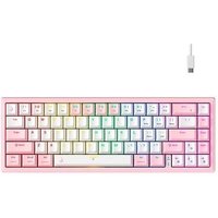 Teclado Mecânico Gamer Rise Mode GM1 Pro White and Pink, RGB, Mini (65%), Switch Outemu Brown, Branco e Rosa - RM-TCM-GM1P-WPBRO