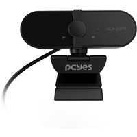 Webcam Pcyes Raza 2K-01, 2K, Foco Automático, Com Microfone, Preto - Rz2K01