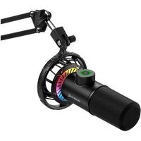 Microfone Gamer Cardióide KBM! GAMING, Podcast, Streaming, RGB, Antivibração, Suporte Articulado de Mesa, Preto - KGMF300PT