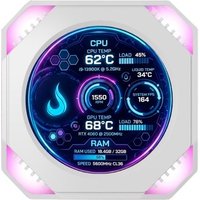 Tela de Monitoramento Gamer Rise Mode Para Water cooler, Vision Screen, 2.1" IPS, Branco - RM-VS-W