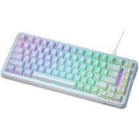 Teclado Magnético Gamer Attack Shark X82 HE, 75%, Rapid Trigger, 8000Hz, 0.01ms, White Contour Line, Branco e Cinza - AS-X82HE-WCL