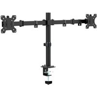 Suporte de Mesa Articulado para 2 Monitores de 13" a 32" Ergofirst, Ajuste de Inclinação, Altura e Giro, Preto - G01-C024