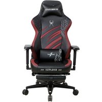 Cadeira Gamer 1STPLAYER DUKE, Até 160kg, Almofadas e Apoio para os Pés, Cilindro de Gás Classe 4, Preta e Vermelha - DUKE-FR-BKRE