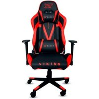 Cadeira Gamer XT Racer Viking Series, Até 120Kg, Reclinável, Com Almofadas, Cilindro de Gás Classe 4, Couro PU, Preta e Vermelha - XTR-013