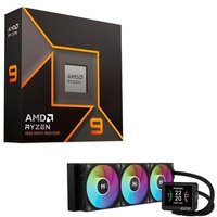 Processador AMD Ryzen 9 9900X, 4.4 GHz (5.6 GHz Max Turbo), Cache 64MB, 12 Núcleos, 24 Threads, AM5, Sem Vídeo Integrado - 100-100000662WOF + Water Cooler MACH1 GLACIAL, ARGB, 360mm, AMD e Intel, Preto - IMV360BK