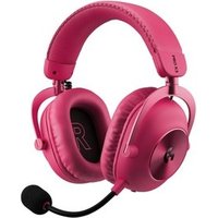 Headset Gamer Sem Fio Logitech G PRO X3 LIGHTSPEED, Microfone 48 kHz, Drivers de Grafeno 50 mm, Bluetooth, USB, Magenta - 981-001755
