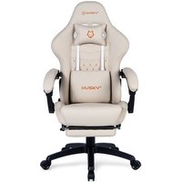 Cadeira Gamer Husky Tempest 700, Até 145kg, Almofadas, Reclinável 150º, PU, Descanso para Pés, Branca - HCG700BR