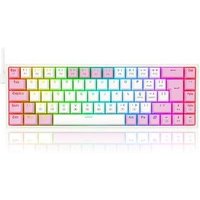 Teclado Mecânico Gamer Redragon Castor, RGB, Switch Brown, ABNT2, Branco e Rosa - K631WP-RGB (PT-BROWN)