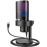 Microfone Gamer Fifine Ampligame A9 RGB, USB, Condensador, Cardioide, Preto - A9